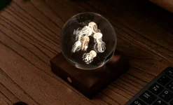 Gingko - Amber Crystal Light Bordlampe - 3D Jelly Fish