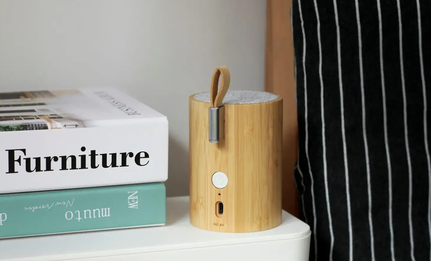 Gingko - Drum Light Bluetooth Speaker Natural Bamboo Wood
