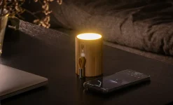 Gingko - Drum Light Bluetooth Speaker Natural Bamboo Wood