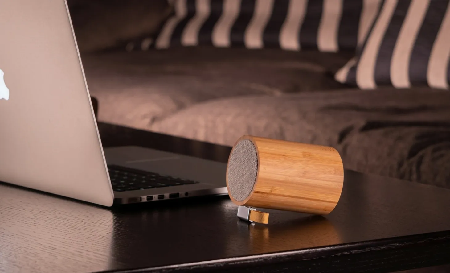 Gingko - Drum Light Bluetooth Speaker Natural Bamboo Wood
