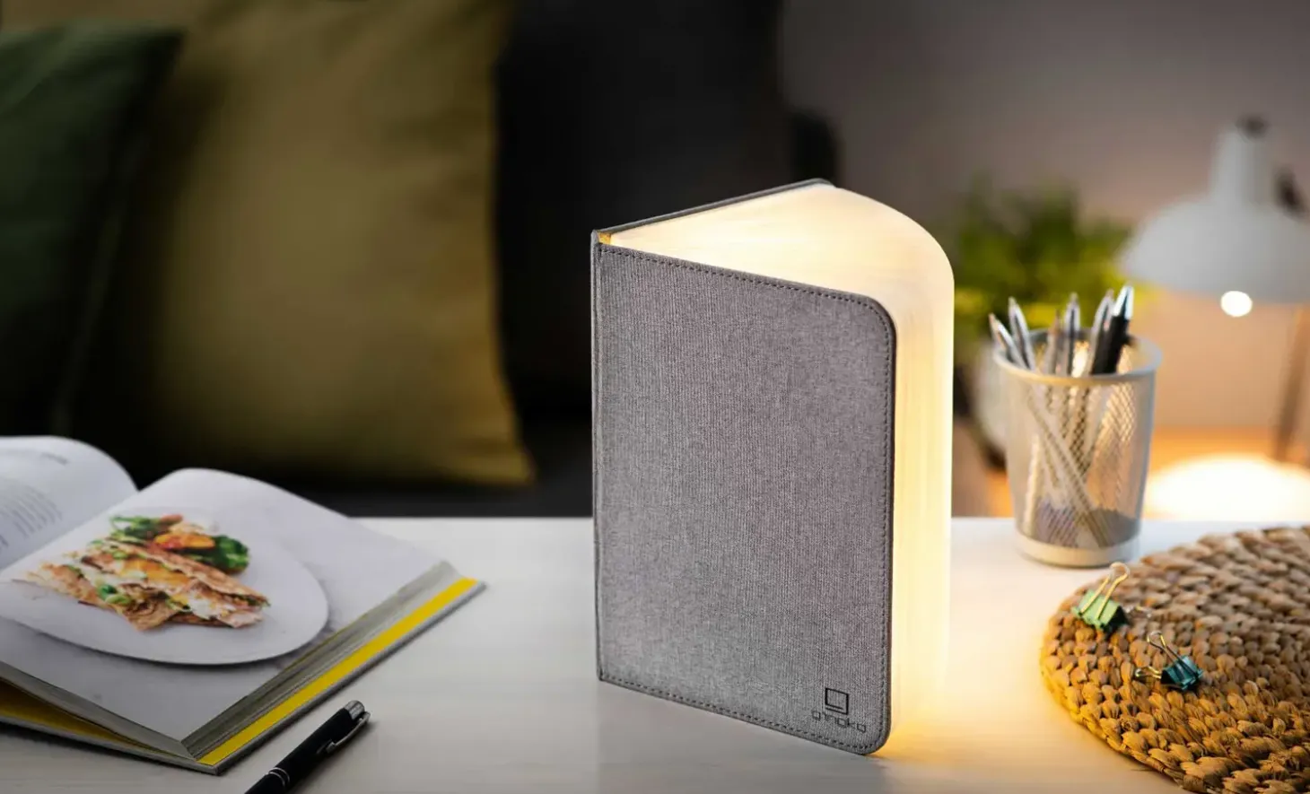 Gingko - LED Smart Fabric Booklight - Urban Grey