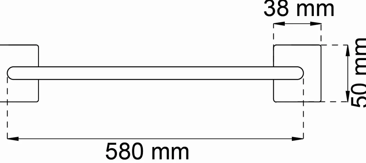 Habo - Håndklædestang - Flair - Sort - B: 58 cm