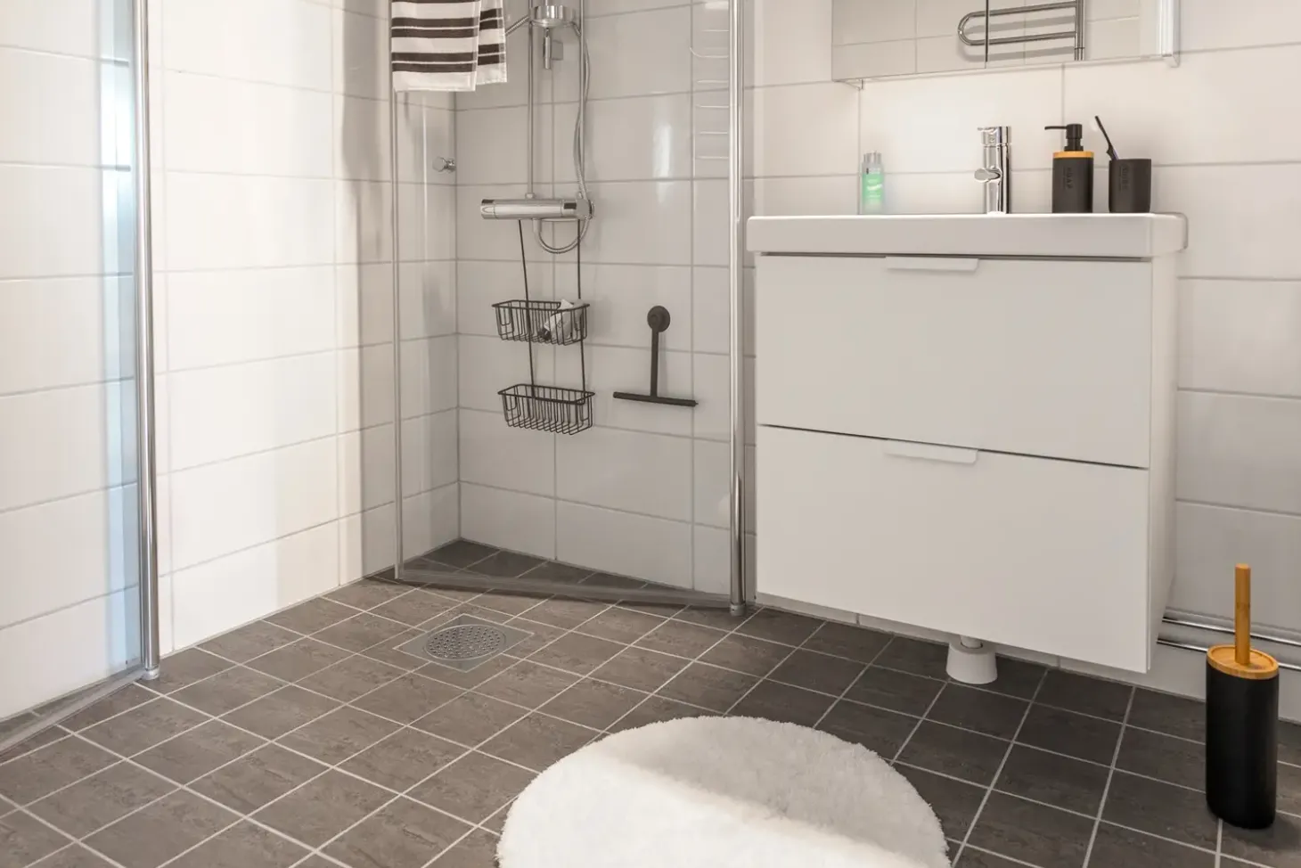 Habo - Toiletbørstesæt - Nature og Sort - H: 37 cm