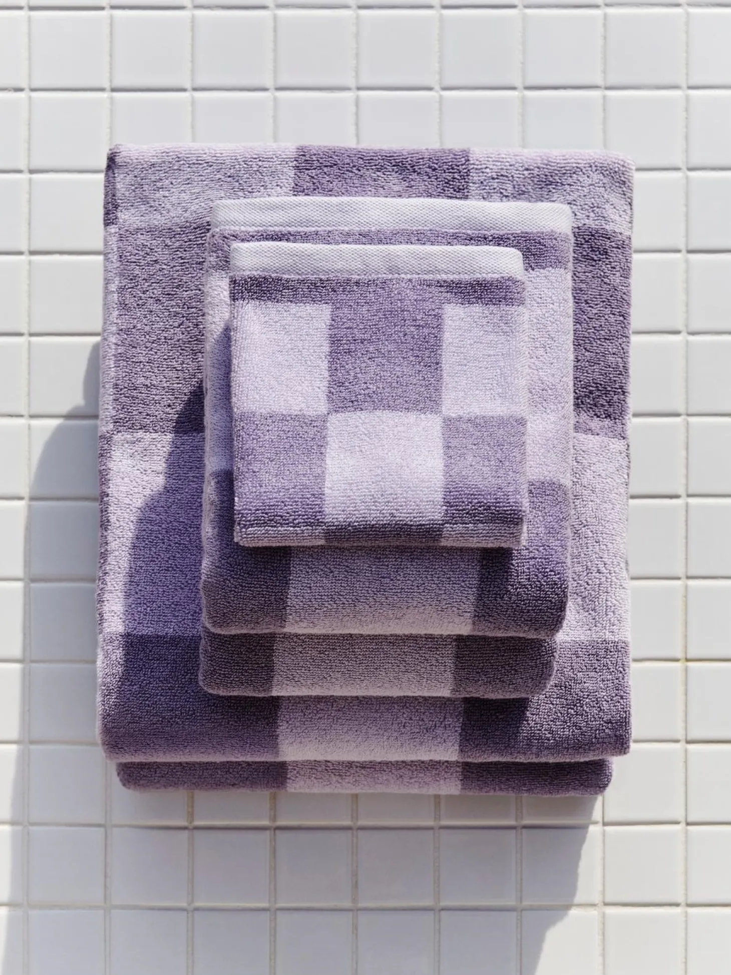 Hay - Check Bath Towel (Organic) - W70 x L136 - Lavender - Lavender - 669