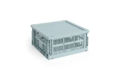 HAY Colour Crate Lid Plastic - Medium Square / Cube - Dusty blue
