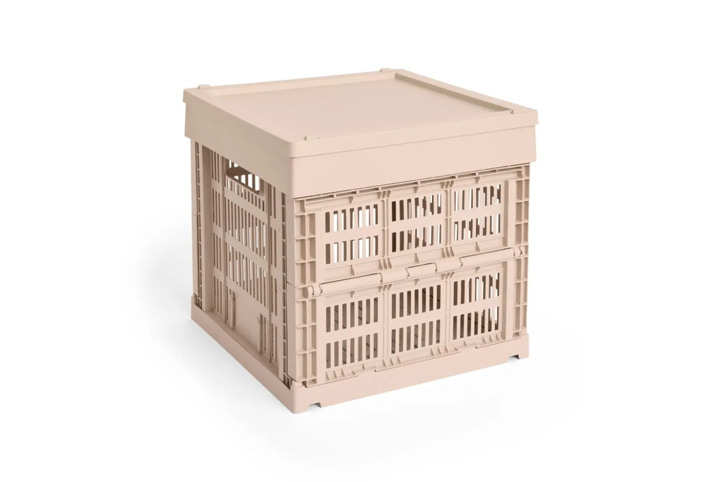 HAY Colour Crate Lid Plastic - Medium Square / Cube - Powder