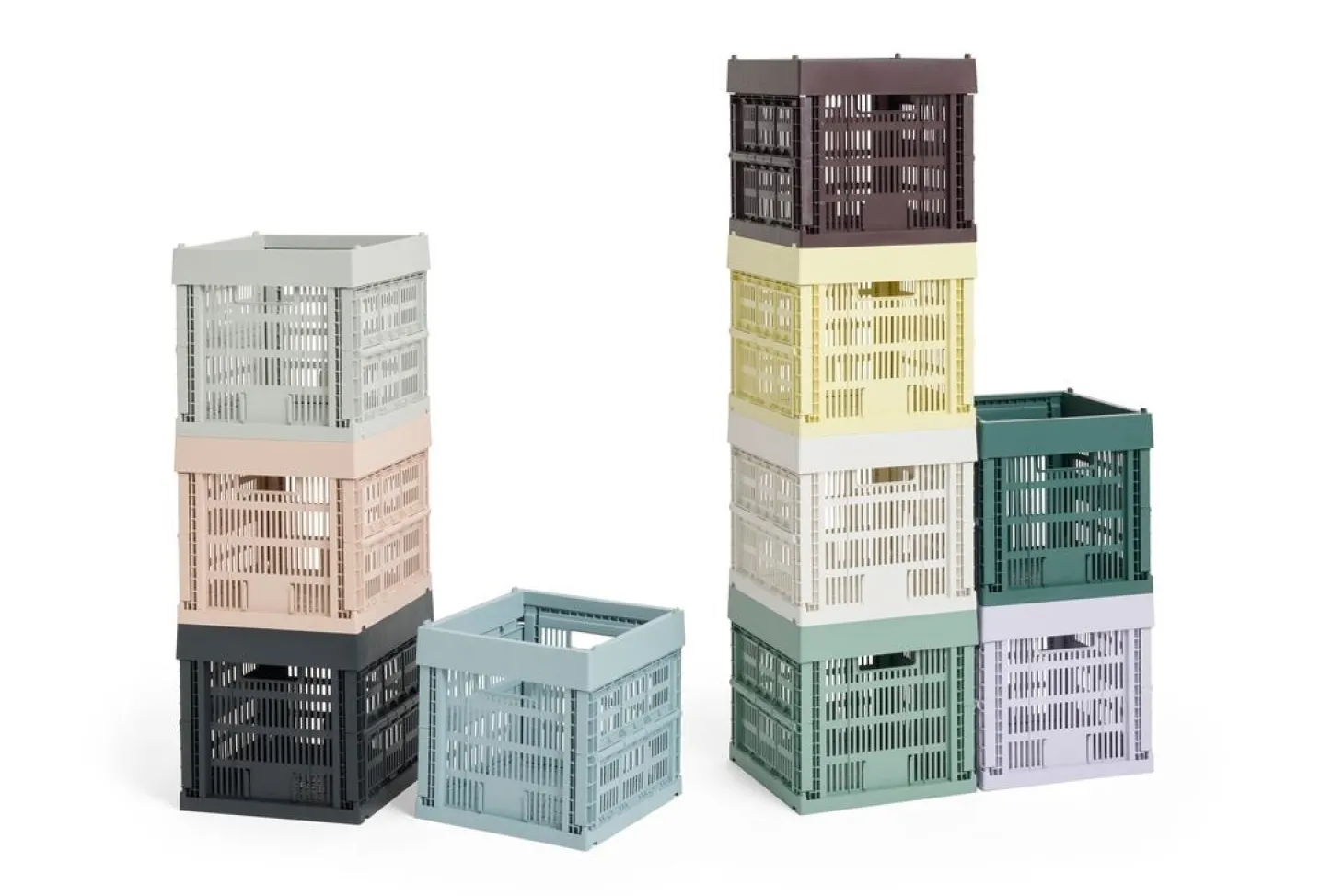 HAY Colour Crate Lid Plastic - Medium Square / Cube - Powder