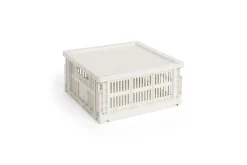 HAY Colour Crate Lid Plastic - Medium Square / Cube - Off-white