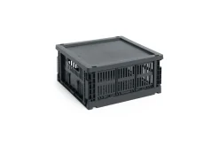 HAY Colour Crate Lid Plastic - Medium Square / Cube - Charcoal