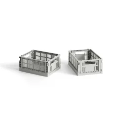 HAY - Colour Kasser - Recycled - Mini - Lysegrå - Light Grey - 2 stk