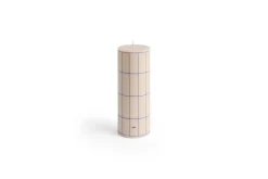 Hay - Column Candle - Off-white with blue grid check