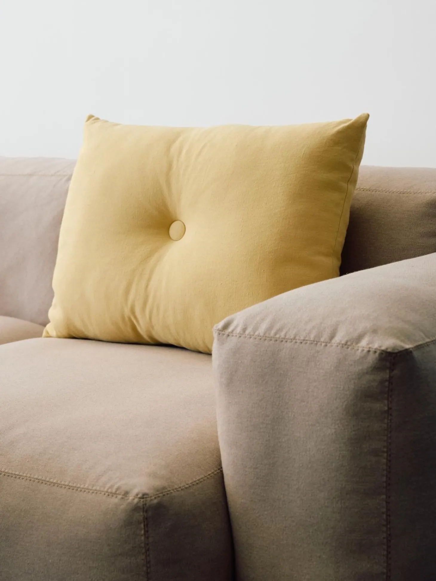 Hay - Dot Cushion - Linen - Soft yellow