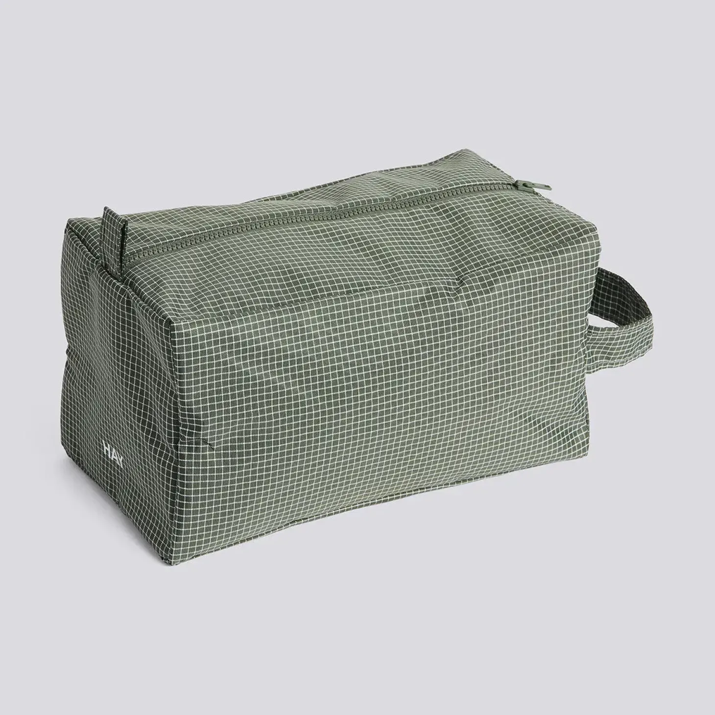 Hay - Grid Wash Bag - Medium - Mørk grøn