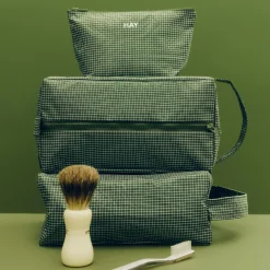 Hay - Grid Wash Bag - Small - Burgundy