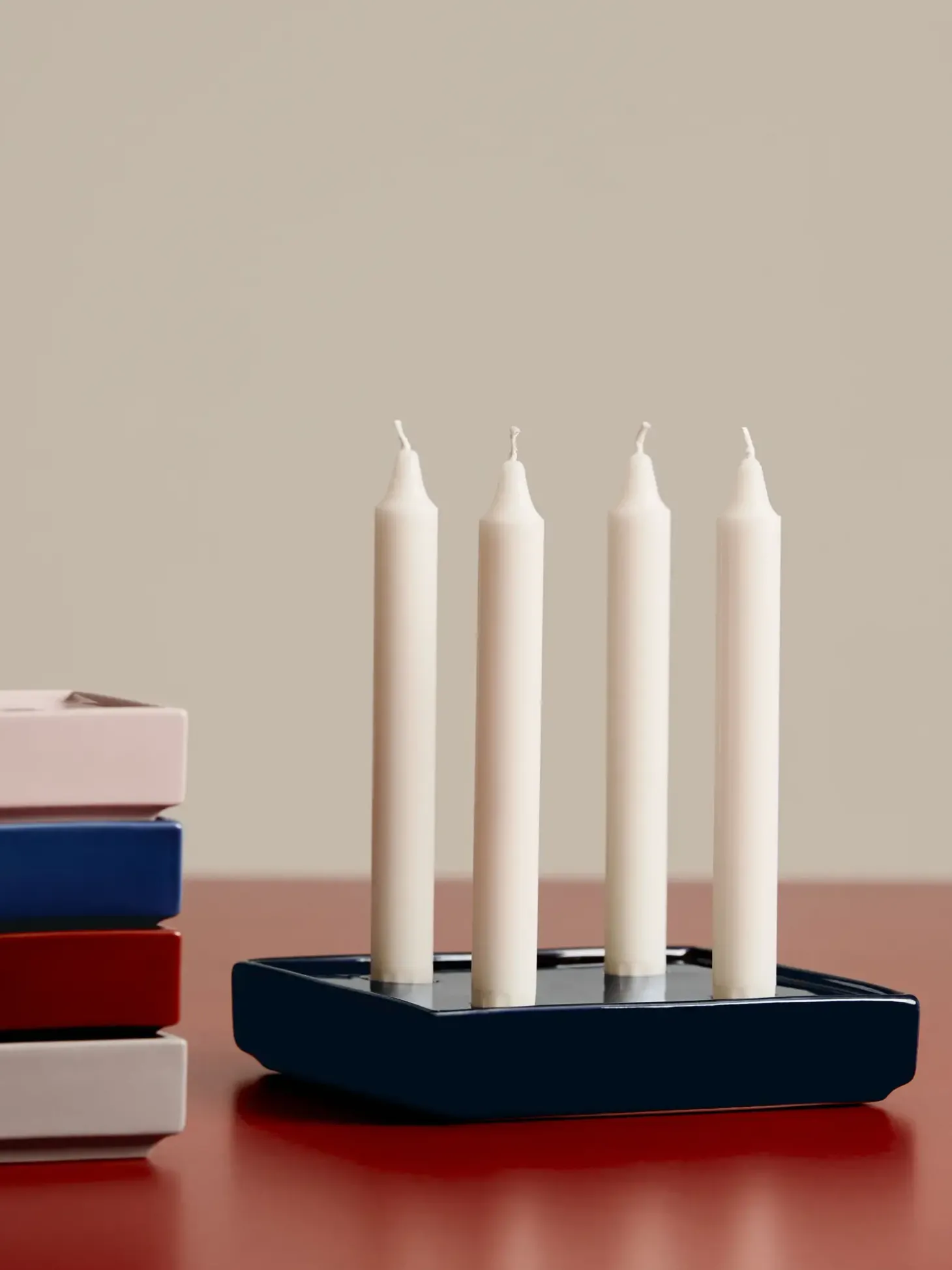 Hay - Lysestage - Mattone Candleholder - Large - Dark Blue