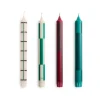 Hay - Pattern Candle - Greens and bordeaux, Set of 4