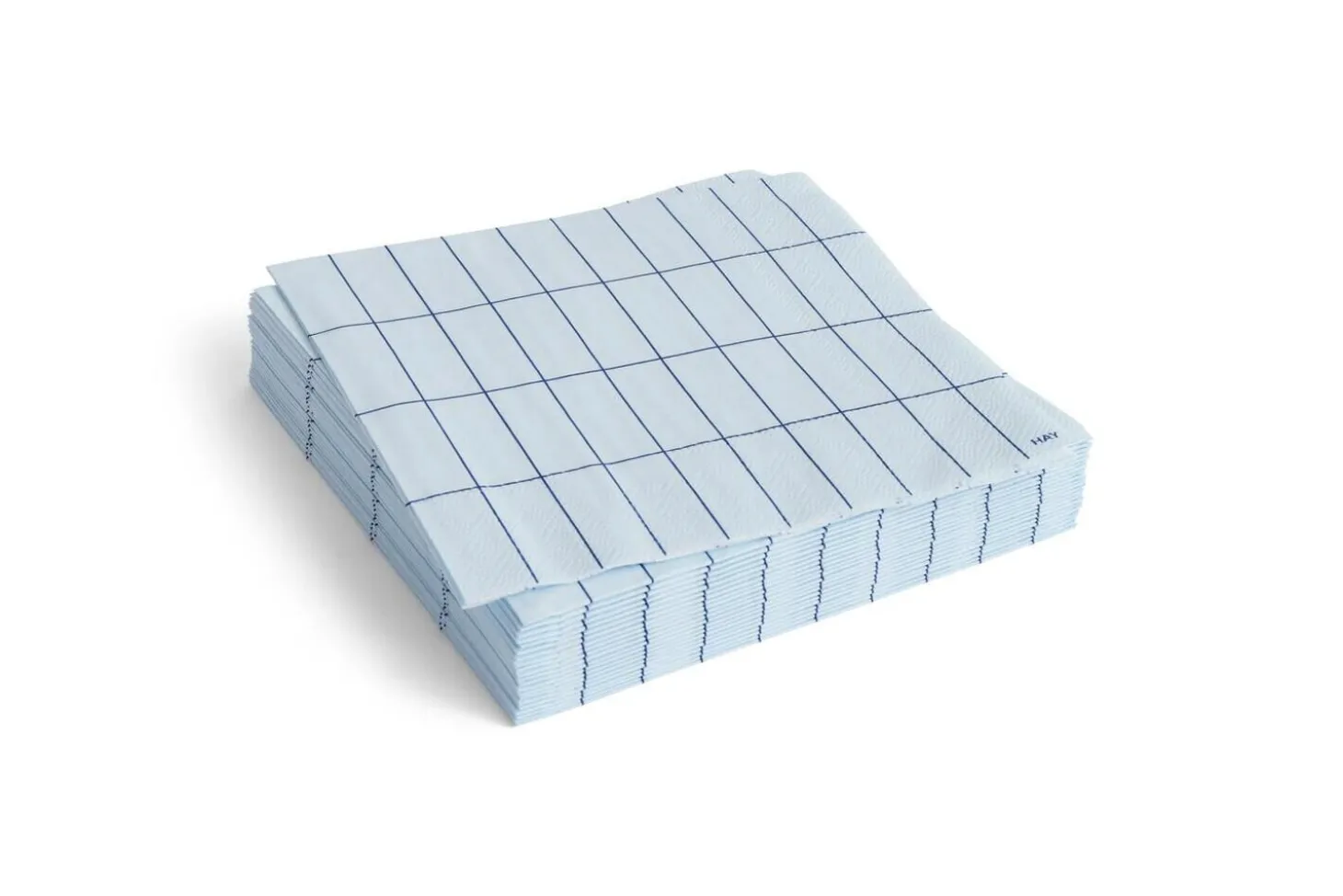 Hay - Pattern Napkins - Light blue and blue grid - Lunch