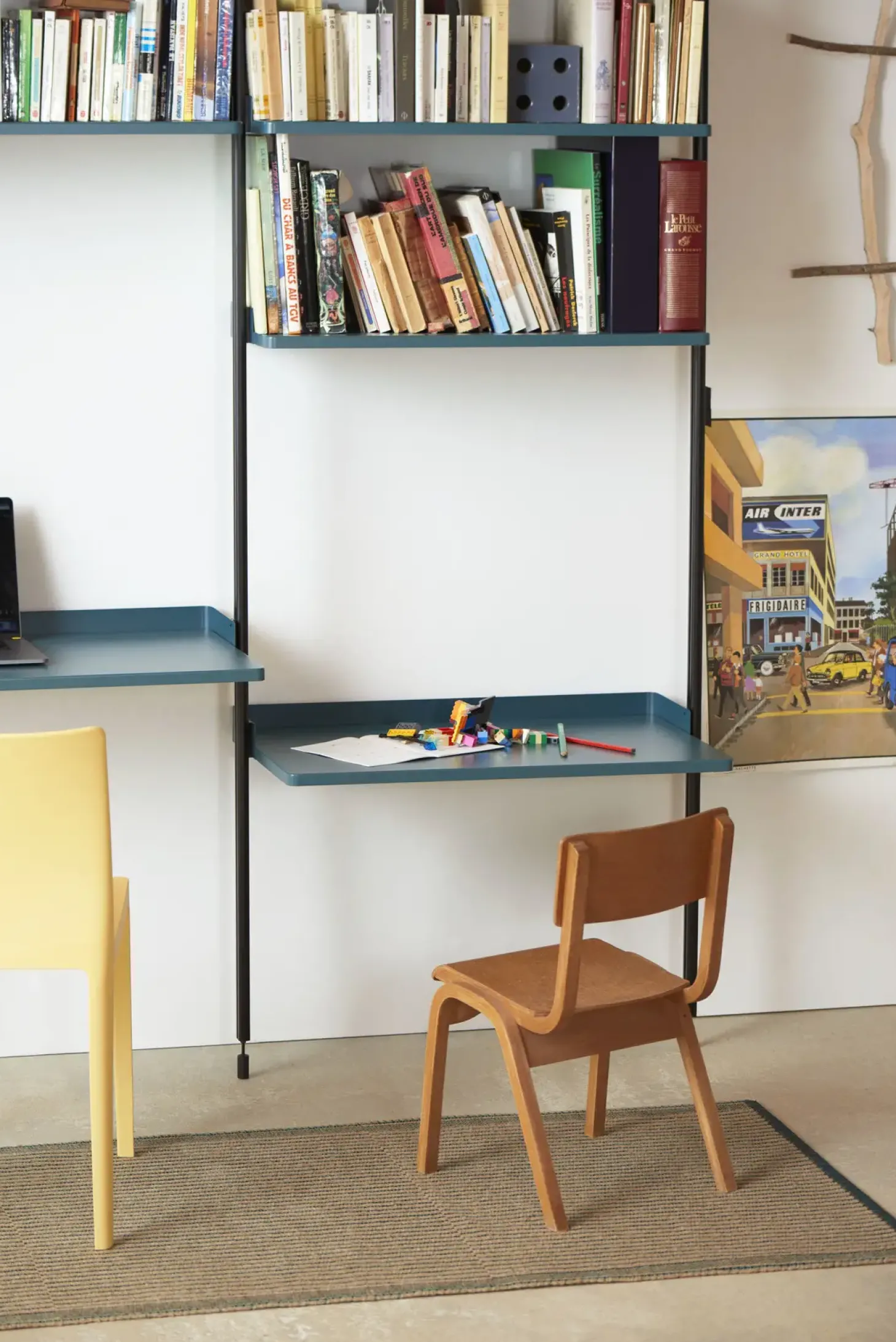 Hay - Reol - Pier System 1061 - 1 kolonne - Blå/Sort - 82 X 34 X 209 cm