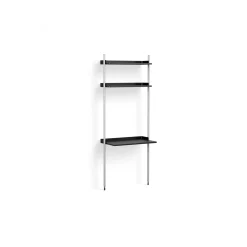 Hay - Reol - Pier System 11 - 1 kolonne - Sort/Stål - 82 X 46,5 X 209 cm