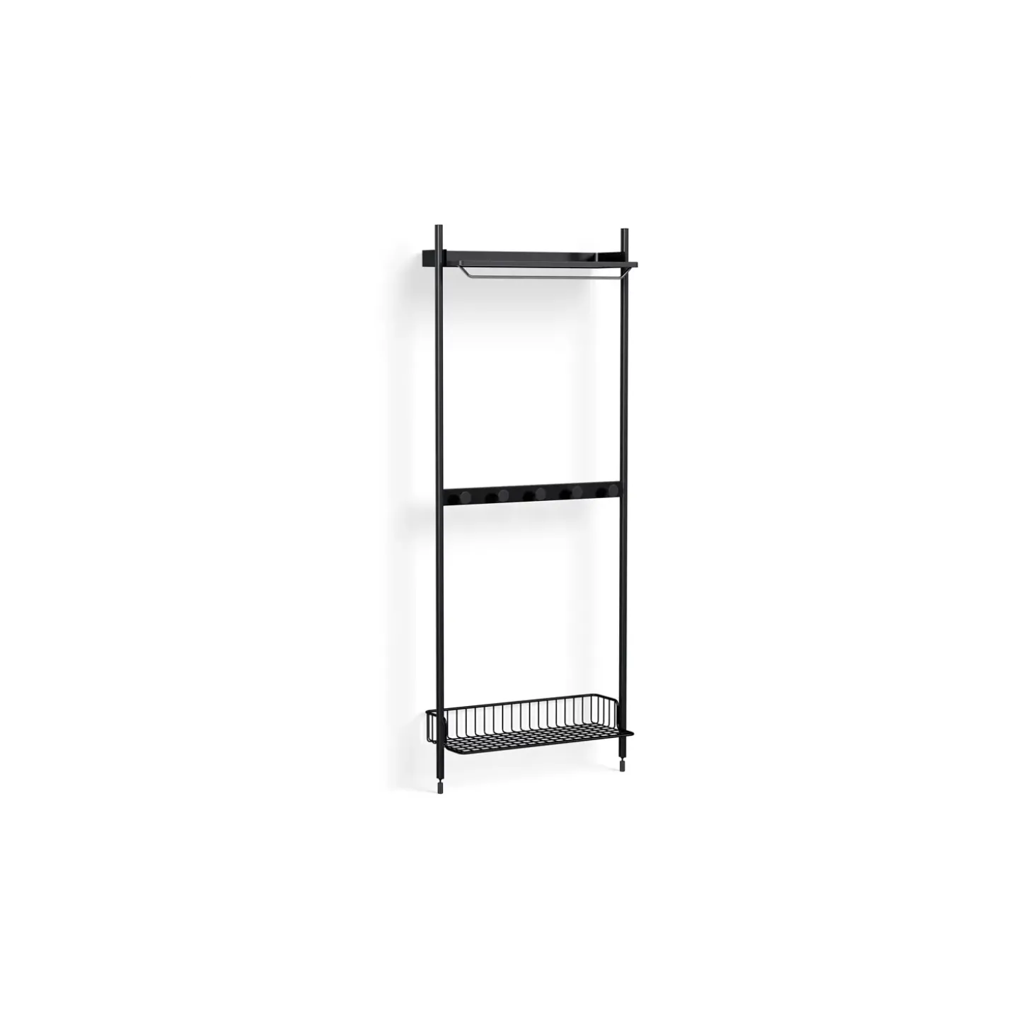 Hay - Reol - Pier System 1041 - 1 kolonne - Sort/Antracit - 82 X 31,5 X 209 cm
