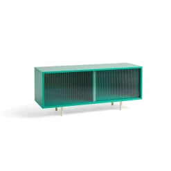 Hay - Reol til Gulv med Glaslåger - Colour Cabinet - Mint - Medium, B120 X D39 X H51 cm