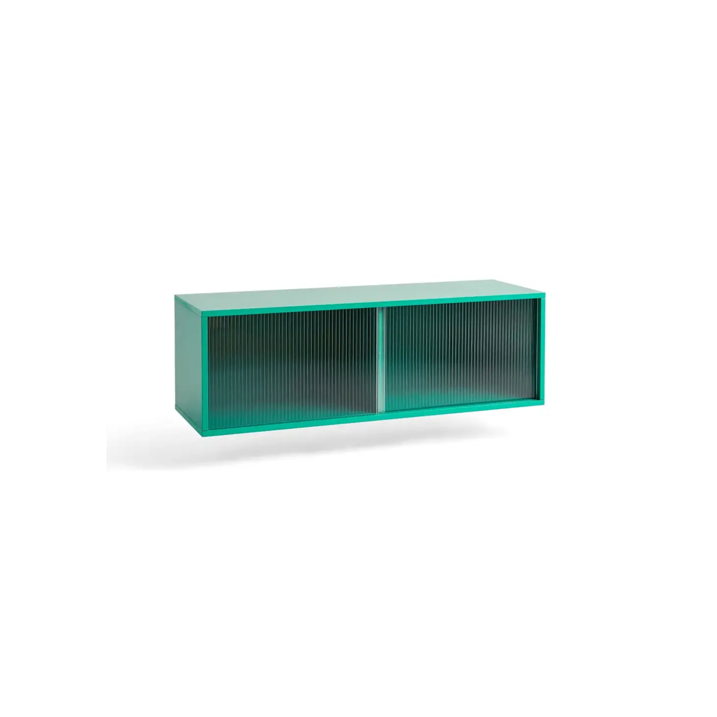 Hay - Reol til Væg med Glaslåger - Colour Cabinet - Mint - Medium, B120 X D39 X H39 cm
