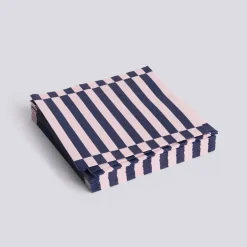 Hay - Servietter - Dinner - 20 stk. 40x40 cm - Lys pink/Mørk blå Striber