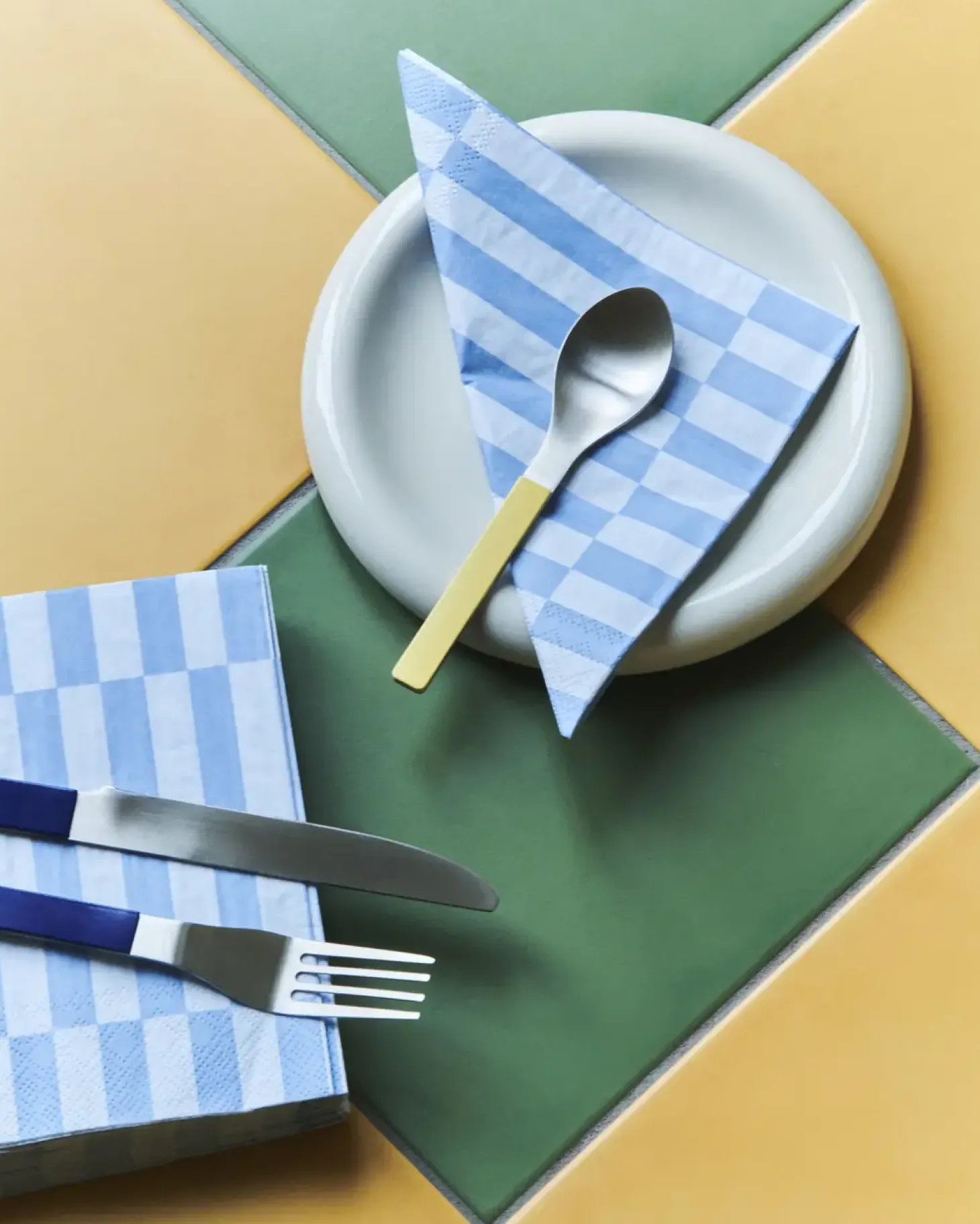 Hay - Servietter - Lunch - 20 stk. 33x33 cm - Grå/blå Striber