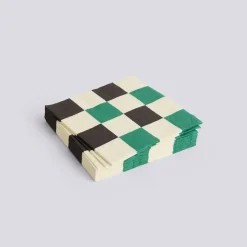 Hay - Servietter - Lunch - 20 stk. 33x33 cm - Off White/grøn/sort Tern