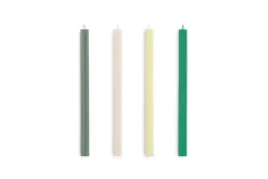 Hay - Square Candle - Greens and whites, Set of 4