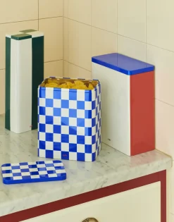 Hay - Tin Container - Large - Blue/Off-White