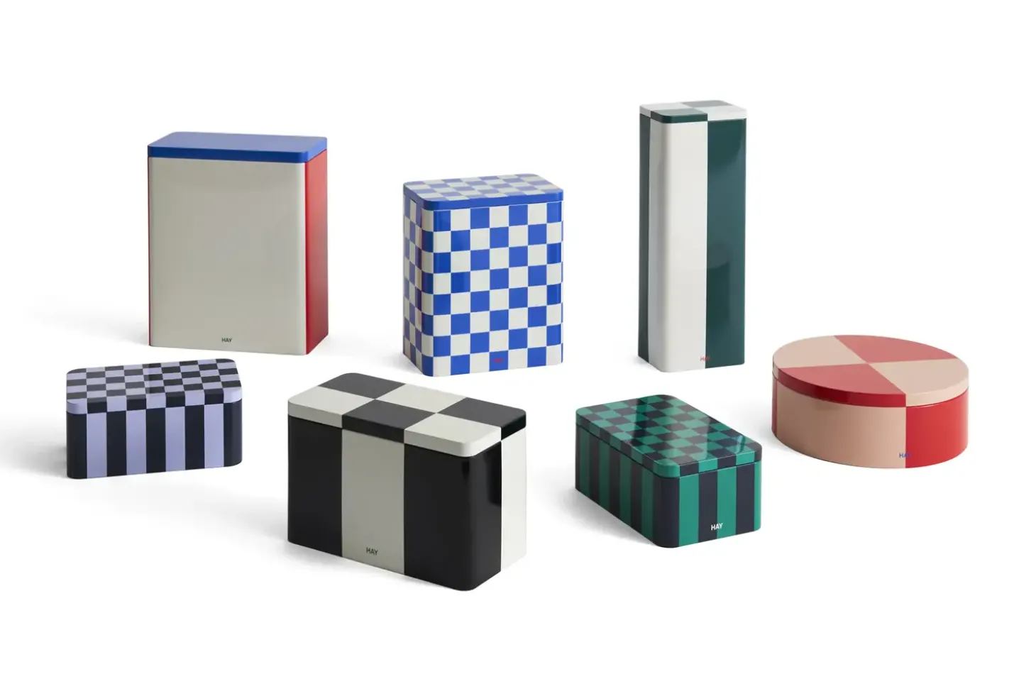 Hay - Tin Container - Slim - Green/Off-White - 29,5 cm