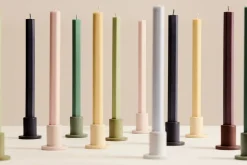 HAY - Tube Candleholder S - Concrete - Lys blå
