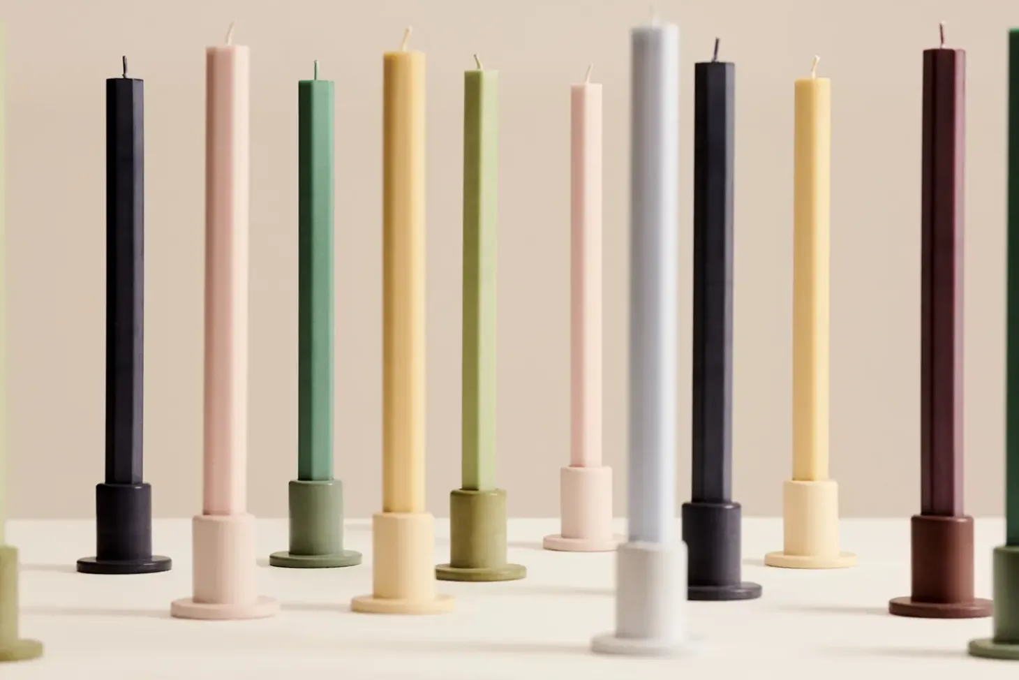 HAY - Tube Candleholder S - Concrete - Dusty Green