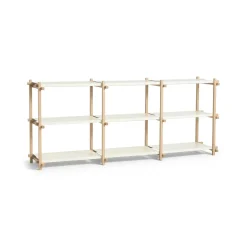 Hay - Woody Reol Shelving 2.0 Low - Hvid/Eg - 9 hylder