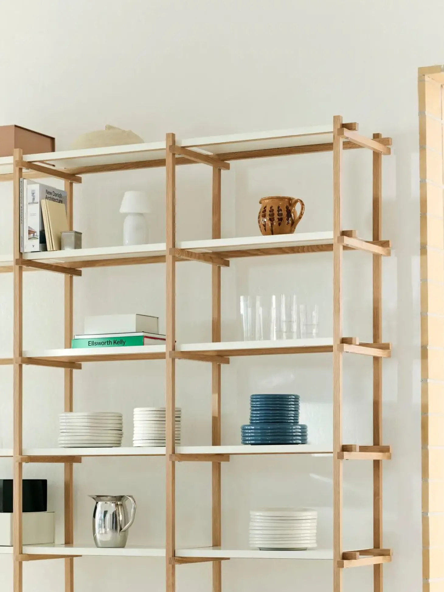 Hay - Woody Shelving 2.0 Column High - Hvid/Eg - 6 hylder