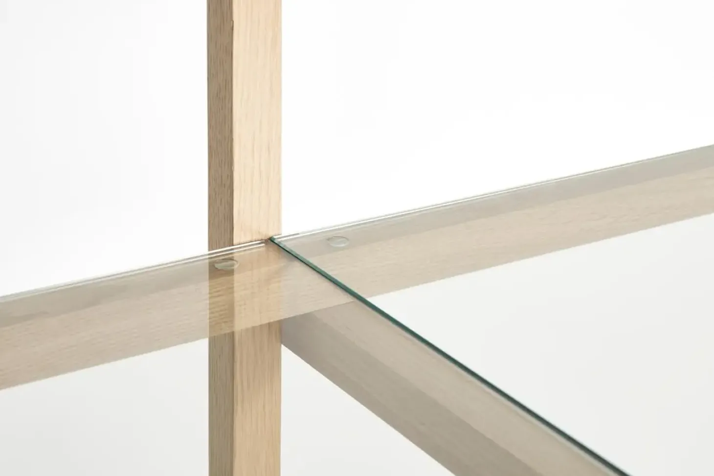 Hay - Woody Shelving 2.0 Column Low - Klar Glas/Eg - 9 hylder