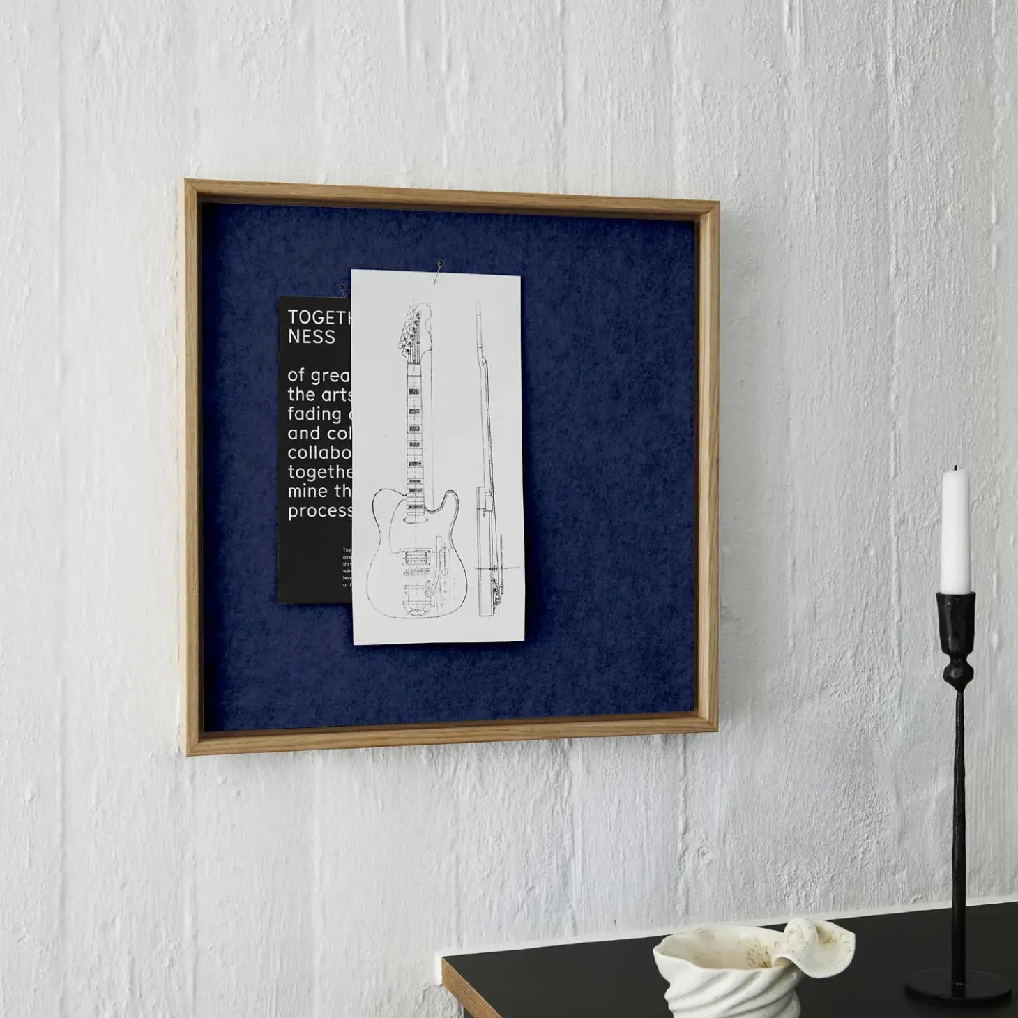 Hemverk - Opslagstavle m. akustiske egenskaber - Recy - Blå - 40x40