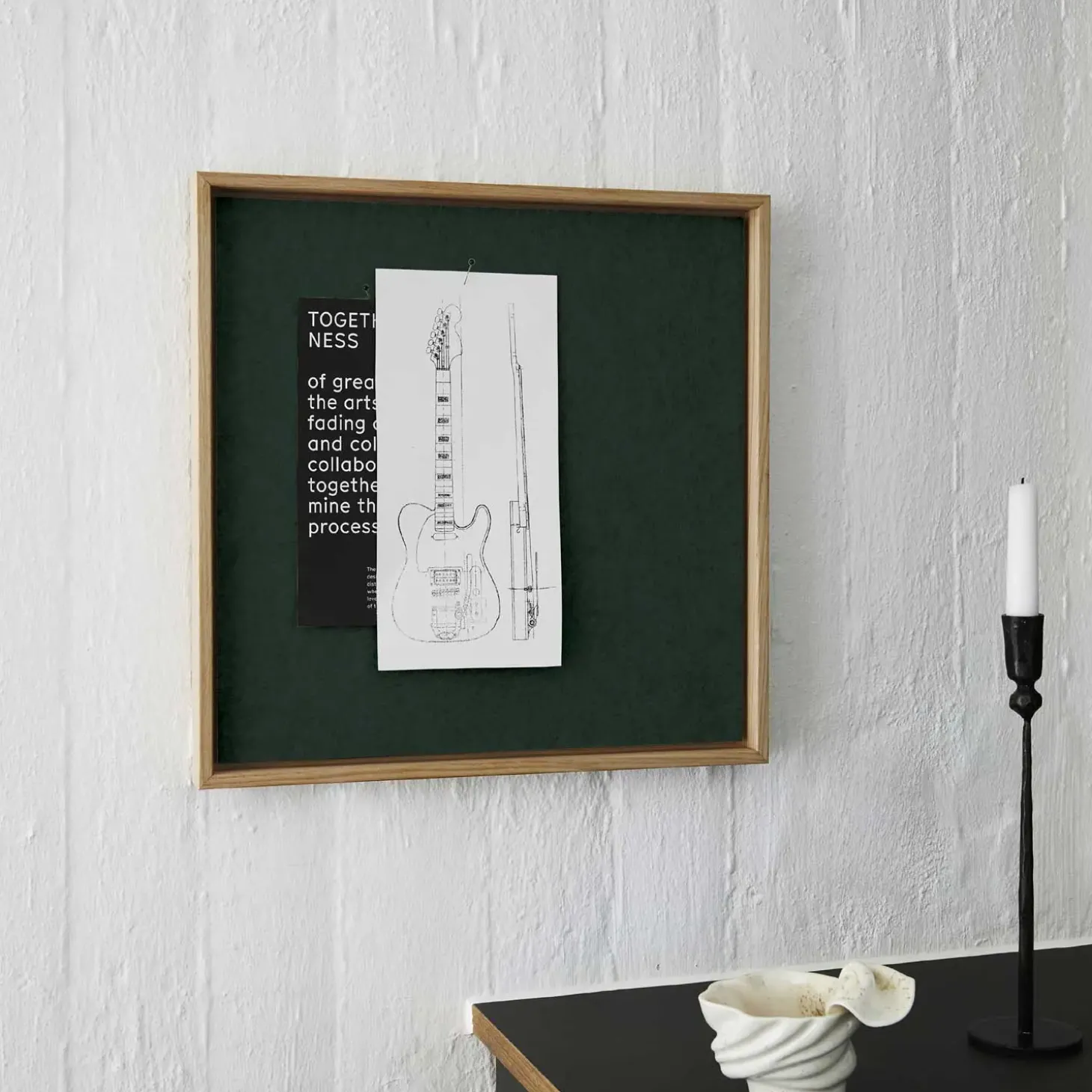 Hemverk - Opslagstavle m. akustiske egenskaber - Recy - Grøn - 40x40