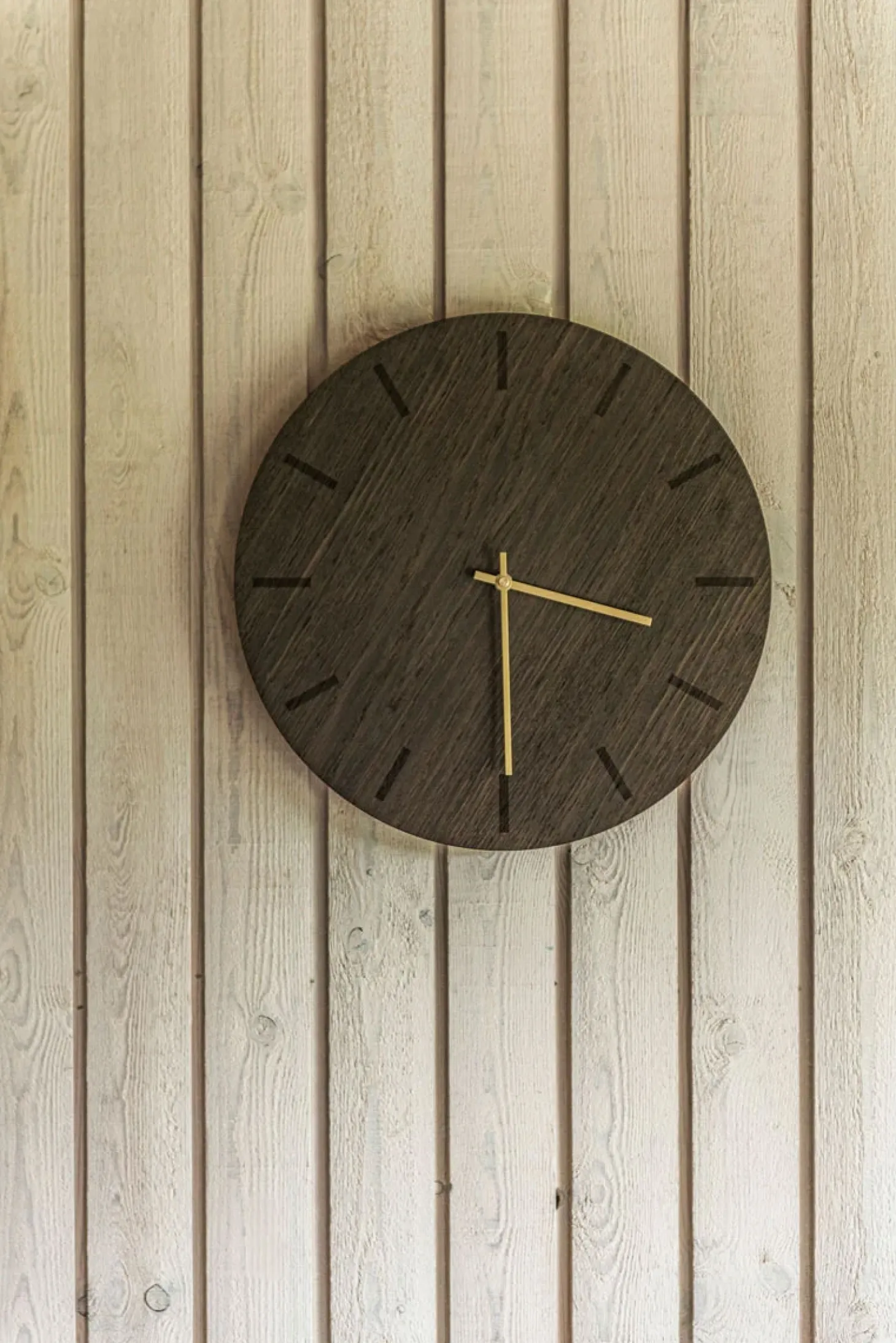 Hemverk - Vægur - Dark Oak - Mørk Eg/Guld - Ø28 cm