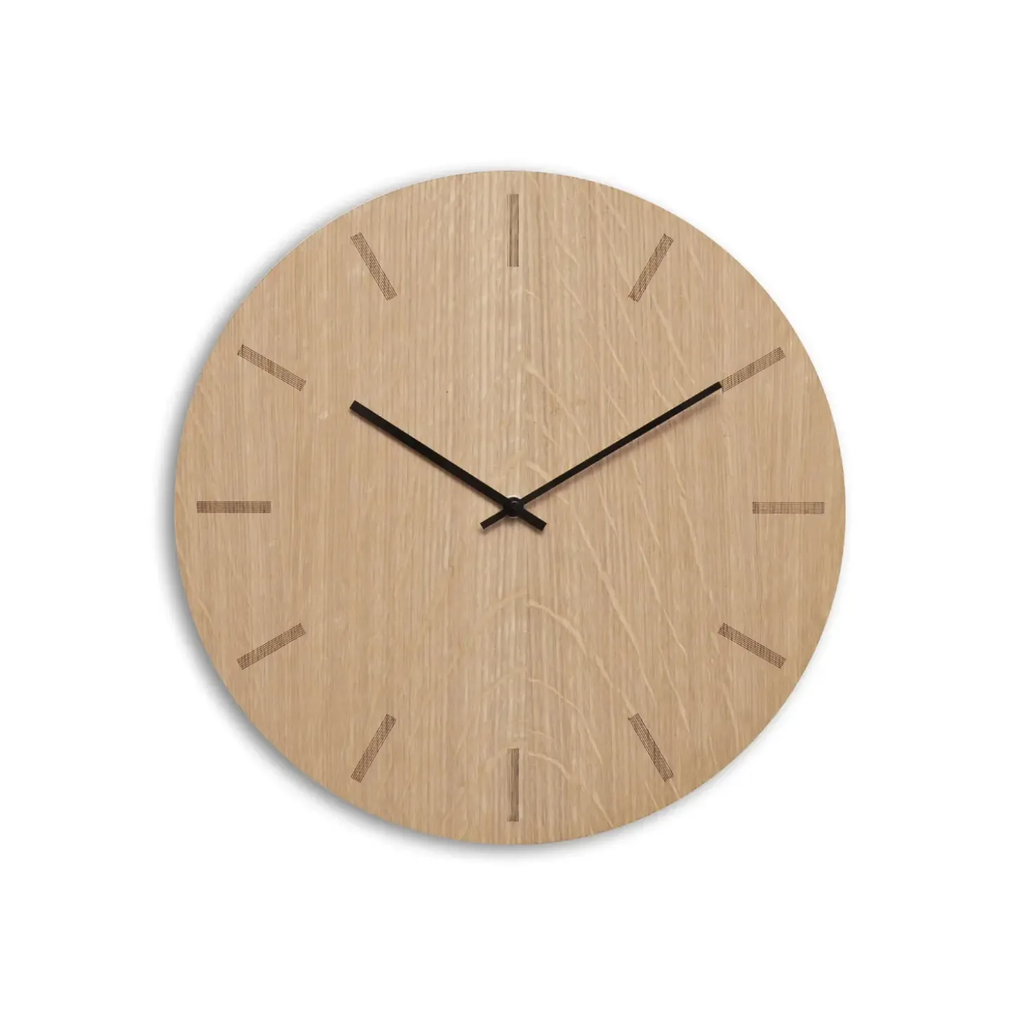 Hemverk - Vægur - Light Oak - Eg/Sort - Ø28 cm