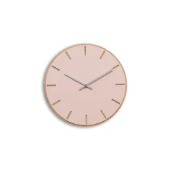 Hemverk - Vægur - Lys Eg/Powder Dusty Rose - Sølv visere - Ø28 cm