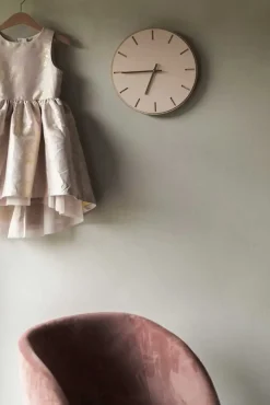 Hemverk - Vægur - Lys Eg/Powder Dusty Rose - Sorte visere - Ø38 cm