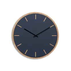 Hemverk - Vægur - Lys Eg/Smokey blue - Sorte visere - Ø38 cm