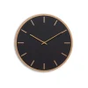Hemverk - Vægur - Lys Eg/Sort - Guld visere - Ø38 cm