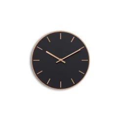 Hemverk - Vægur - Lys Eg/Sort - Kobber visere - Ø28 cm