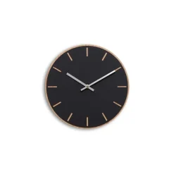 Hemverk - Vægur - Lys Eg/Sort - Sølv visere - Ø28 cm