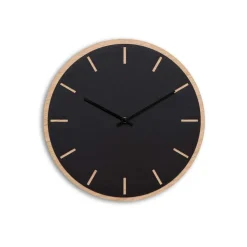 Hemverk - Vægur - Lys Eg/Sort - Sorte visere - Ø38 cm