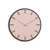 Hemverk - Vægur - Mørk Eg/Powder Dusty Rose - Sølv visere - Ø38 cm