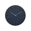 Hemverk - Vægur - Mørk Eg/Smokey Blue - Sølv visere - Ø38 cm